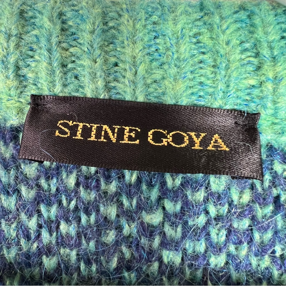 STINE GOYA Amara Cardigan Green Navy Checkered Size Medium - Picture 5 of 13